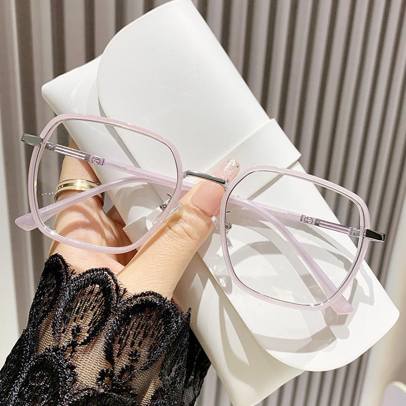 High-end Ultra-light Photosensitive Color-changing Myopia Glasses Large Frame Retro Style 75022