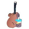 Уникальная подвеска на сумку Capybara, мультяшная багажная этикетка, идентификатор из ПВХ, японская кавайная культура, вдохновленная портативной этикеткой