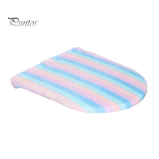 Чехол на крышку унитаза, мягкий, плюшевый, цветной, для ванной комнаты, подушка для сиденья унитаза, нескользящая, универсальная, бархатная, коврик для унитаза