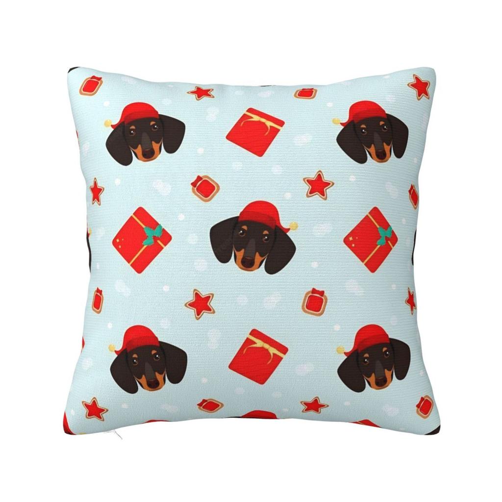 Dachshund Dog Square Pillow Covers Polyester Home Wiener Sausage Doxie Cushion Case Cute Decor Pillowcase 4040