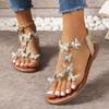 Butterfly Water Diamond Flat Sandals Soft Bottom Beach Flat Heel Sandals
