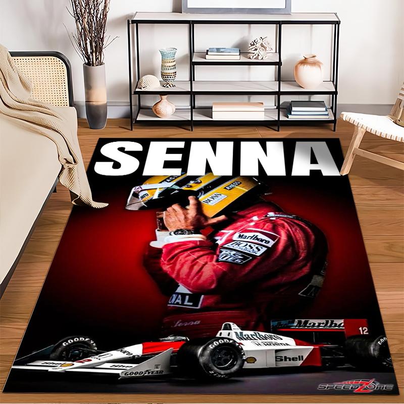 Red Racer & Car Design Non-slip rug suitable for living room and bedroom sofas.