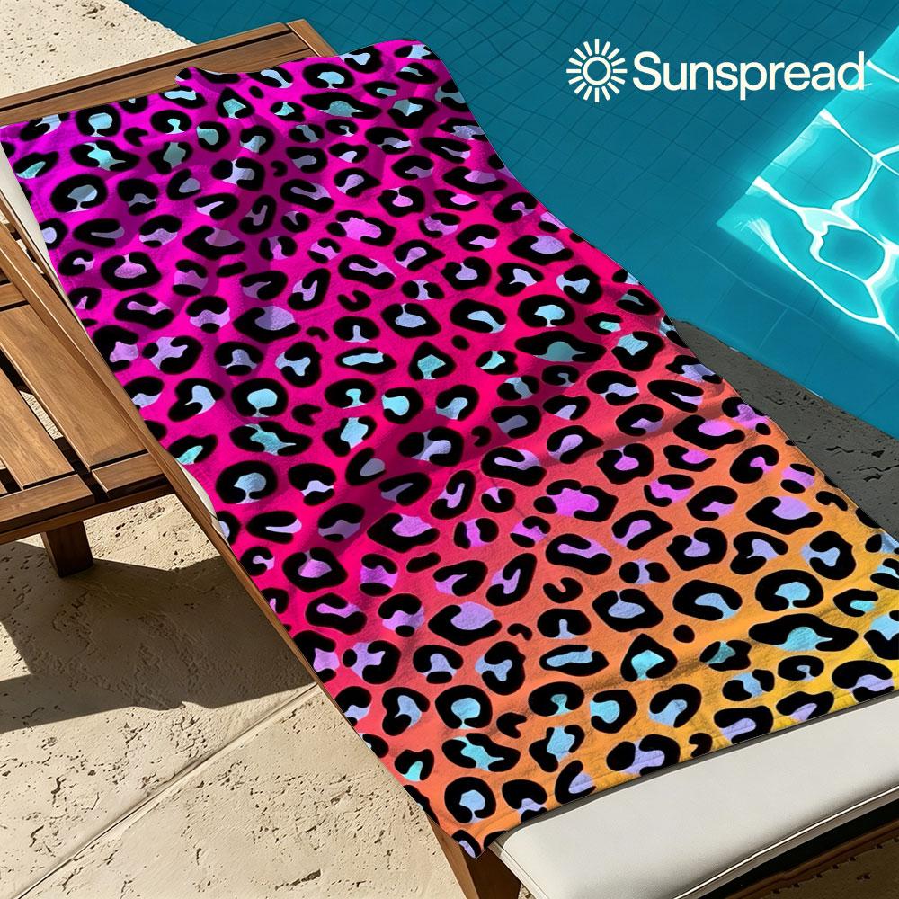 Неоновый Леопард Быстросохнущее Банное Полотенце Микрофибра Пляжное полотенце легкий вес плавание кемпинг йога пляж вне