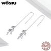 925 Sterling Silver Hypoallergenic Earring Studs, Exquisite Tassel Leaves Dangle Earrings for Women