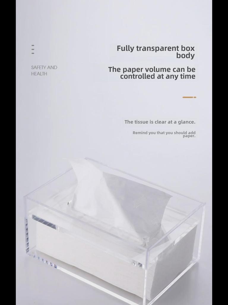 Elegant Acrylic Tissue Box - Modern, Decorative Napkin Storage for Living Room