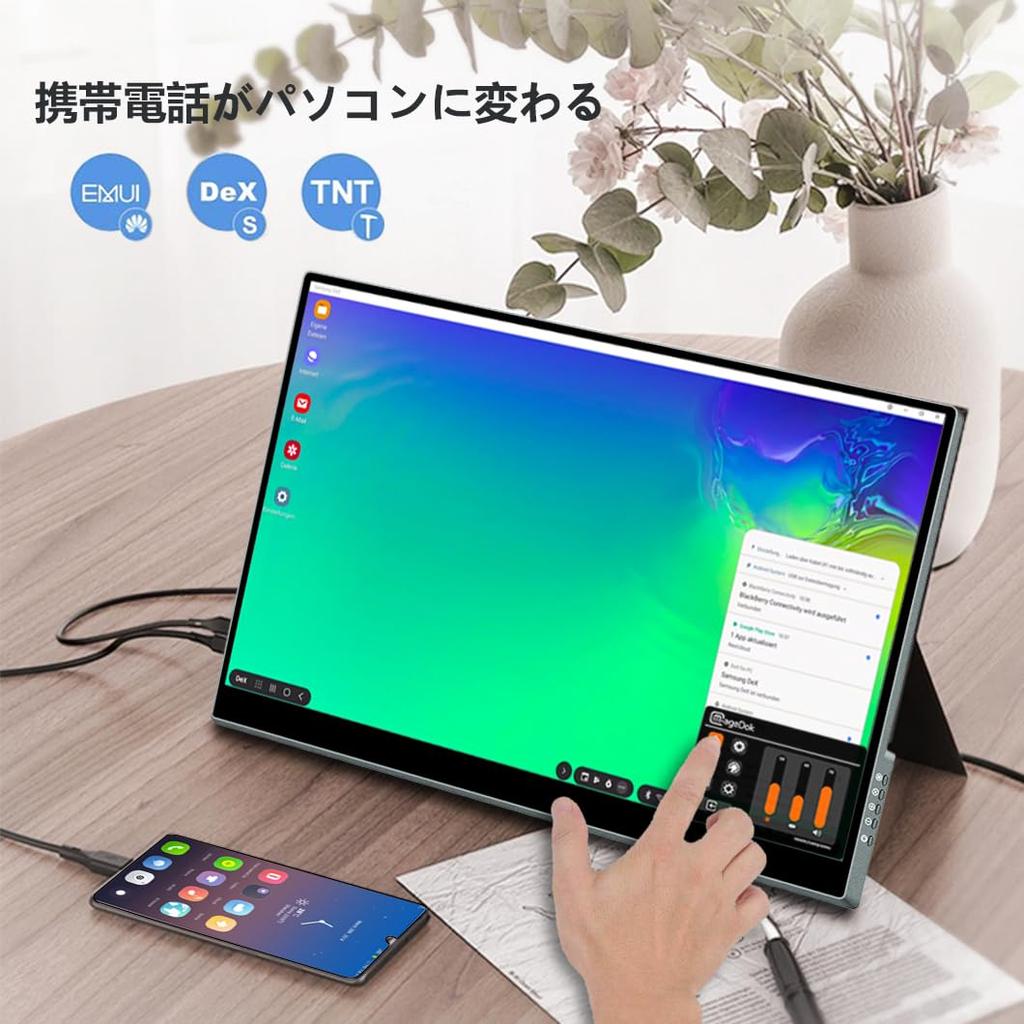 ViewNico Mobile Monitor Inch 4K Touch Panel Mobile Display HDR Gaming Monitor P3 IPS Panel USB Protective Cover Included Lightweight Compatible with