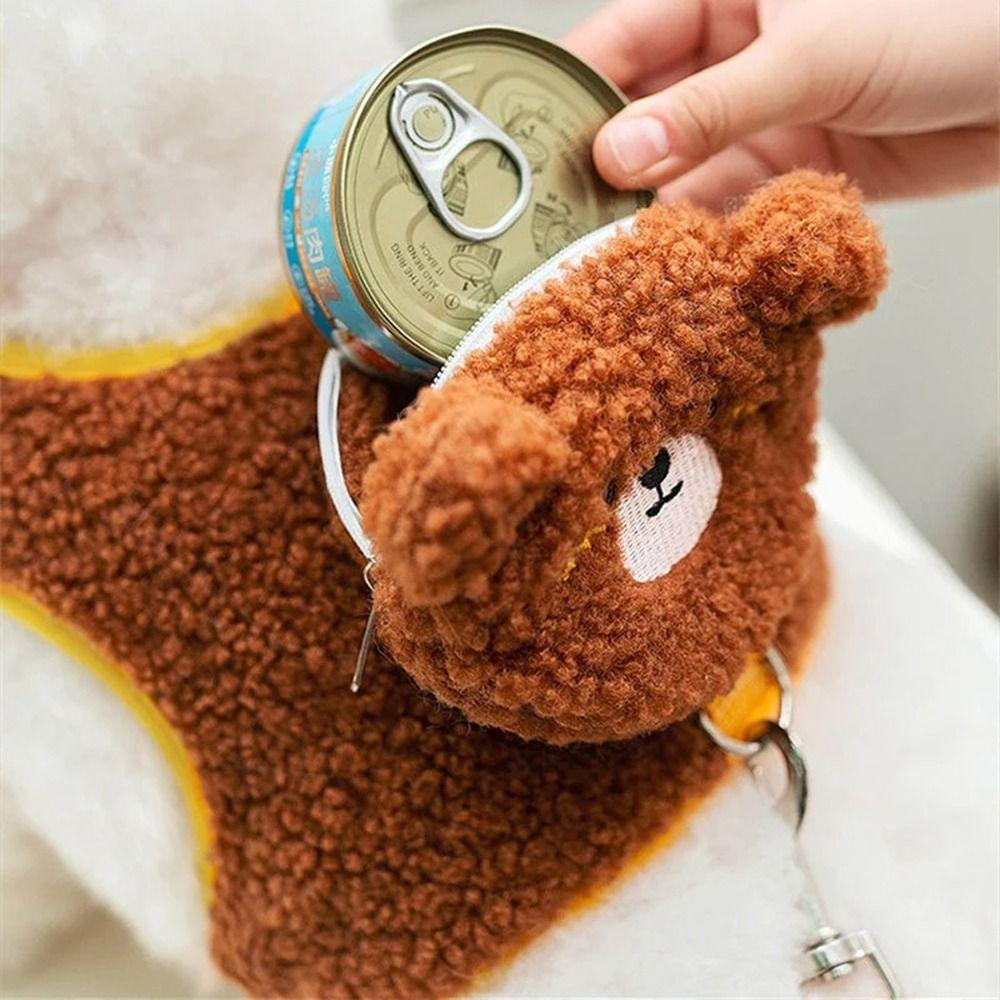 Мягкий флисовый ошейник-шлейка для собаки, милый жилет для питомца, нагрудный ремень, рюкзак для питомца, для прогулок на открытом воздухе, путешествий