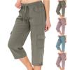 Womens Capris With Pockets Loose Fit Casual  Pants Dressy Lightweight Ladies Baggy Cargo Pants For Hiking