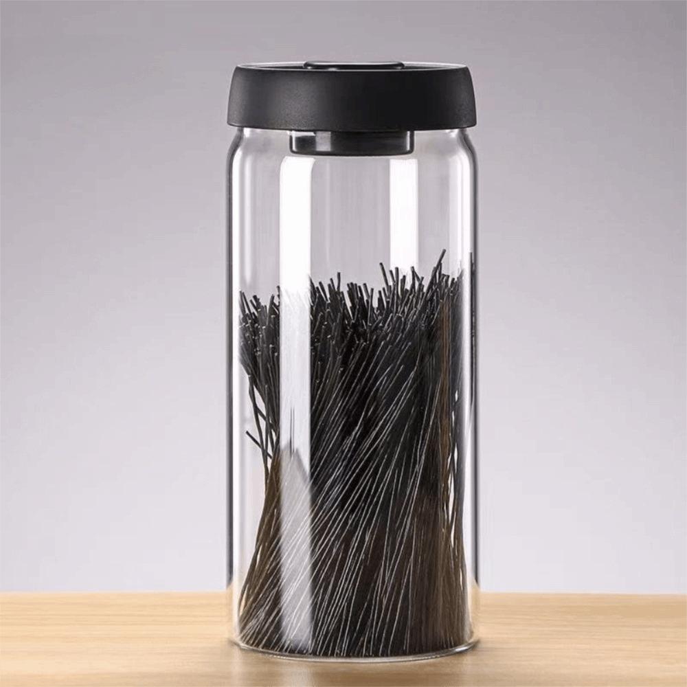 Press Type Coffee Bean Storage Jar Manual Glass Coffee Jar Vacuum Sealed Jar  Home Use