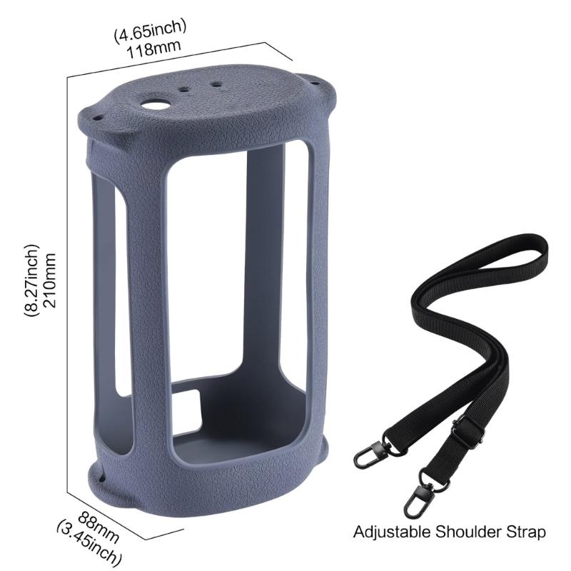 Silicone Case Cover for EVERBOOM Wireless Bluetooth-compatible Portable Speaker Cover with Adjustable Shoulder Straps