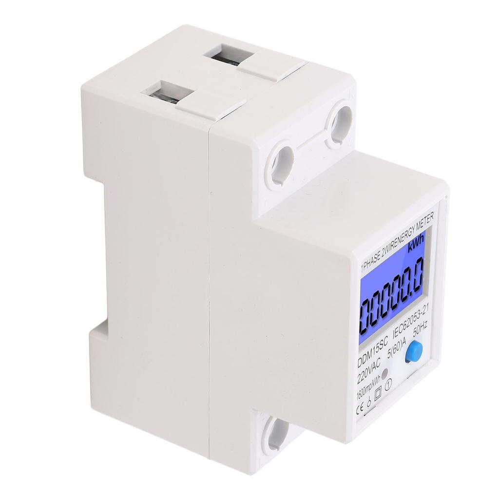 ЖК Цифровой Счетчик Энергии Однофазный 2P Монитор Использования Электроэнергии DIN-рейка Электрический Тестер 5А