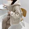 Plush Jacket, Thickened, Hooded Jacket, Women's, Outerwear, Loose, Warm, Casual Jacket, Top