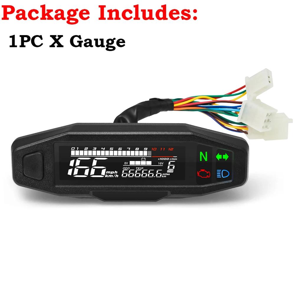 A Universal Digital Motorcycle Meter Speedometer LCD Digital Odometer RPM Fuel Level Meter Turn Signal Light for Motorcycle