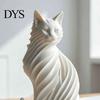 Декоративные скульптуры для современного интерьера 3D-печатная скульптура кошки, стиль матовая статуэтка, Черно-белый арт-декор, Настольное украшение из PLA, Эстетика дома