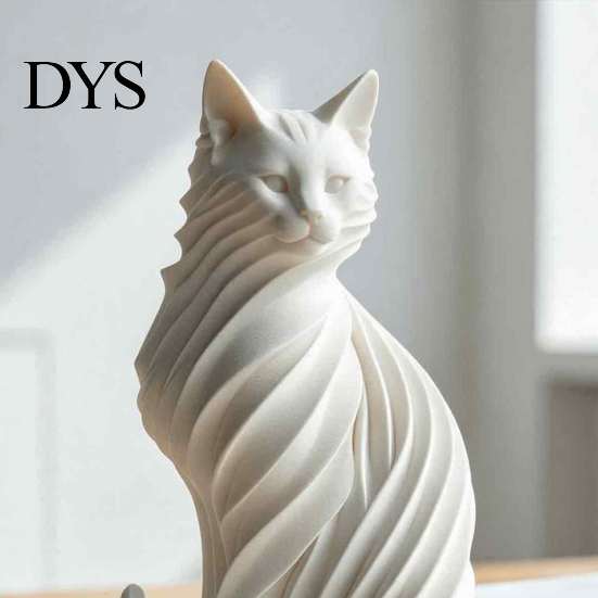 Декоративные скульптуры для современного интерьера 3D-печатная скульптура кошки, стиль матовая статуэтка, Черно-белый арт-декор, Настольное украшение из PLA, Эстетика дома