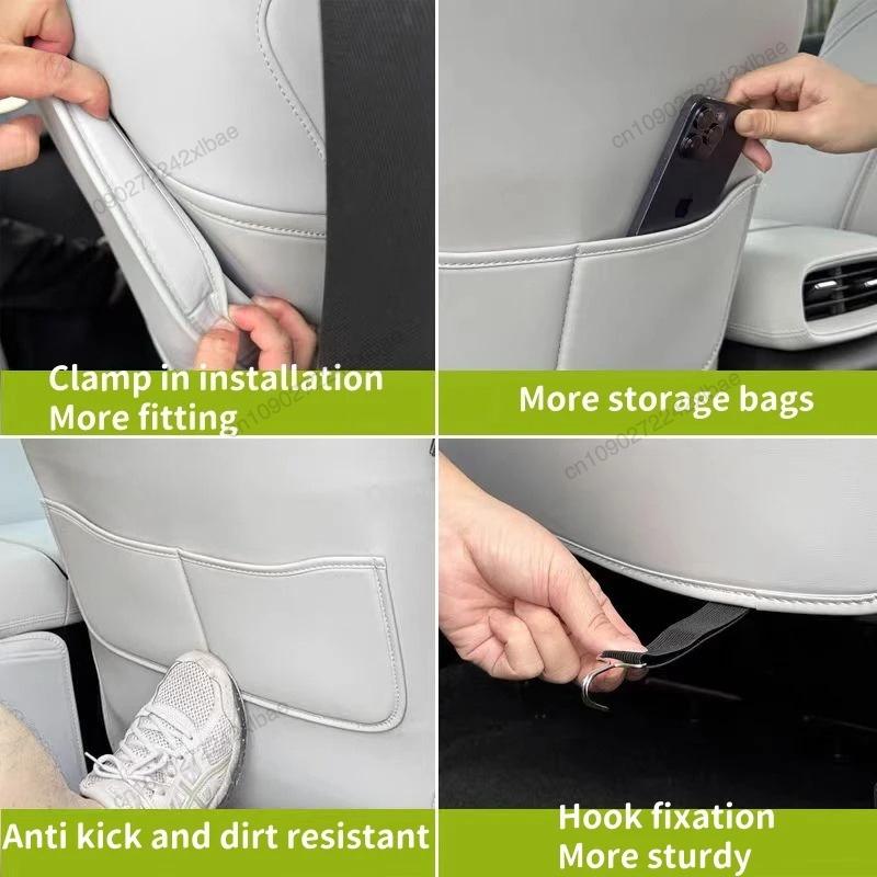 Leather Seat Back Kick Protector Backseat Mat Seat Cover Waterproof Armrest Box Anti Kick Accessories For Xpeng G6 2024