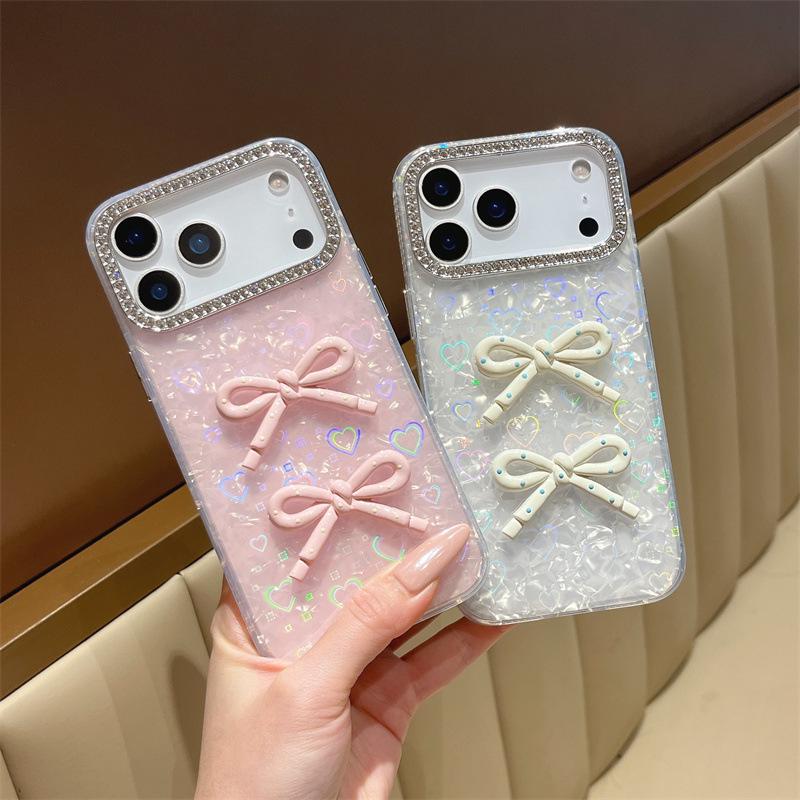 Лазерный чехол с бантом для iPhone 14/13