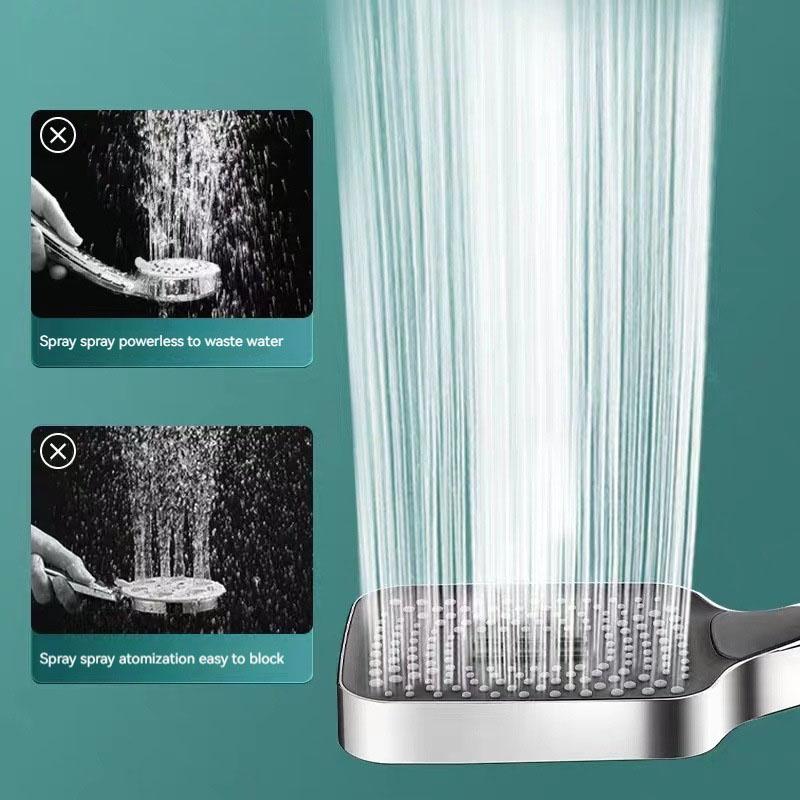Black Adjustable Shower Head With 3 Modes Large Flow Shower Head High Pressure Water Saving Shower Faucet Bathroom Accessories