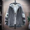 Men's Large Lambskin Hooded Jacket - Autumn/Winter, Hong Kong Style, Loose Fit, Casual & Warm Cotton Jacket for Couples