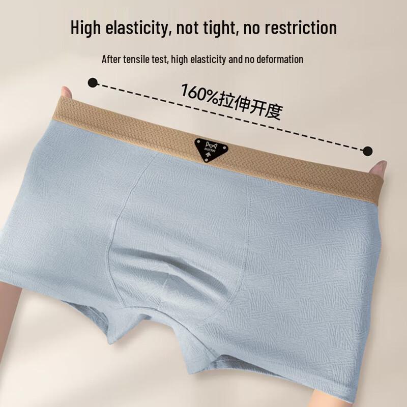 MIIOW Мужские хлопковые антибактериальные боксеры-брифы класса А, 4 штуки