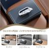 Leather Car Tissue Case, Magnetic Closure, Metal Throat Blocking, Headrest/Sun Visor, Interior Felt Design,