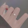 High-End 925 Silver Plated Flower Ring - Light Luxury Open Design for Women