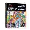 36-Pack  Acrylic Paint Markers Vibrant Color Assortment Dual-Tip Quick Dry Non Toxic for Kids Adult