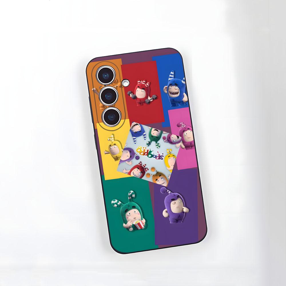 Cartoon O-OddbodsE Phone Case For Samsung S26 S25 S24 FE S23 S22 S21 Plus S20 Ultra Note20Ultra Black Soft Shell
