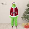 1 Set Christmas Costume Includes Top Pants Hat Belt Gloves And Shoe Cover Green Cartoon Furry Animal Cosplay Santa Performance Drama Stage Opera