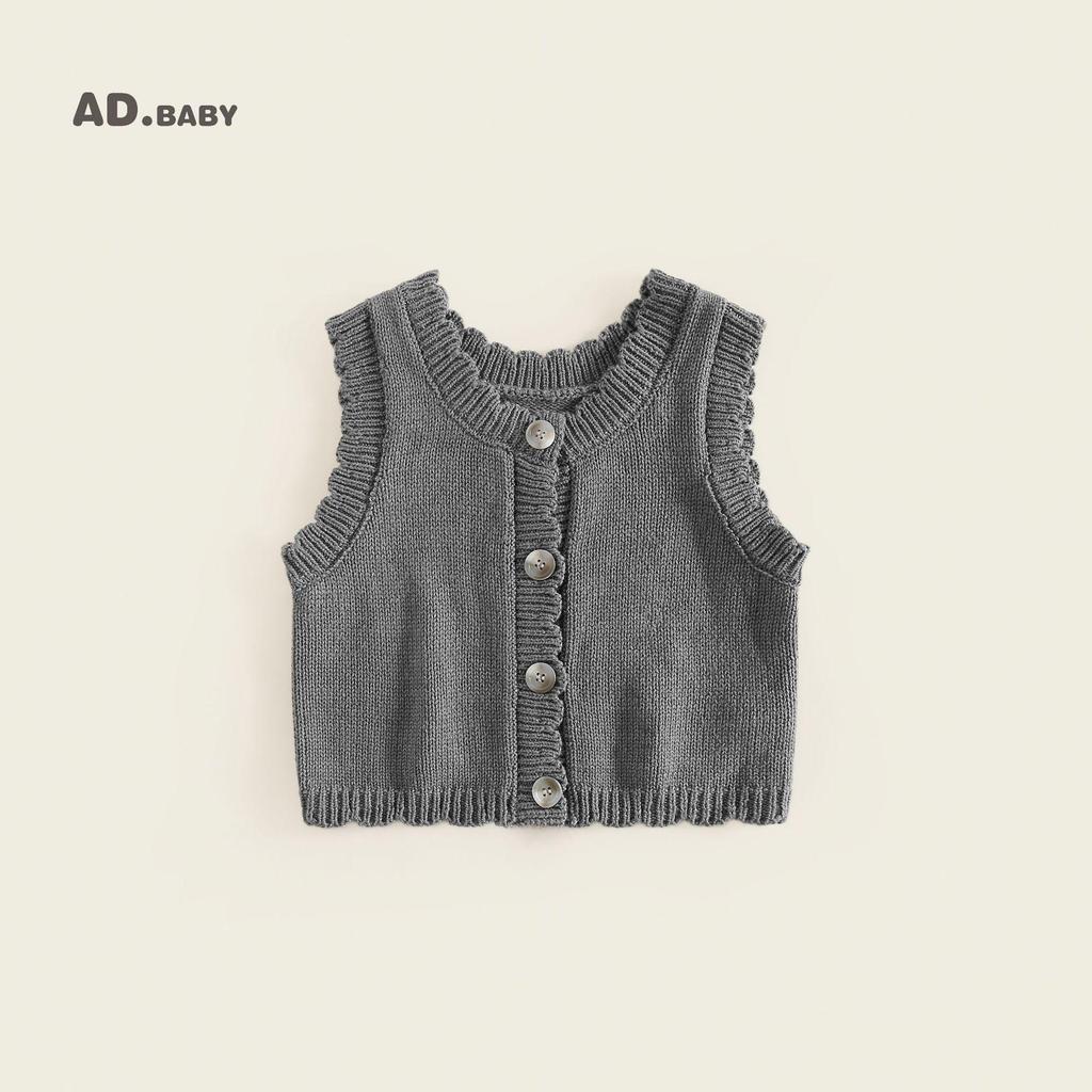Детский кардиган без рукавов в корейском стиле на осень 2025 года: Уютный, приятный к коже вязаный жилет для девочек