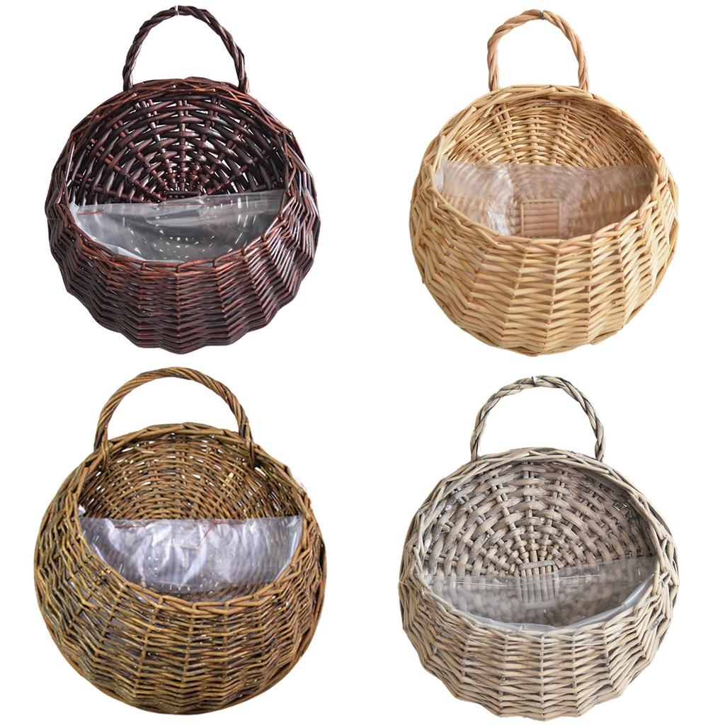 Handmade Woven Hanging Basket Storage Basket Flower Pot Hanging Wall Basket