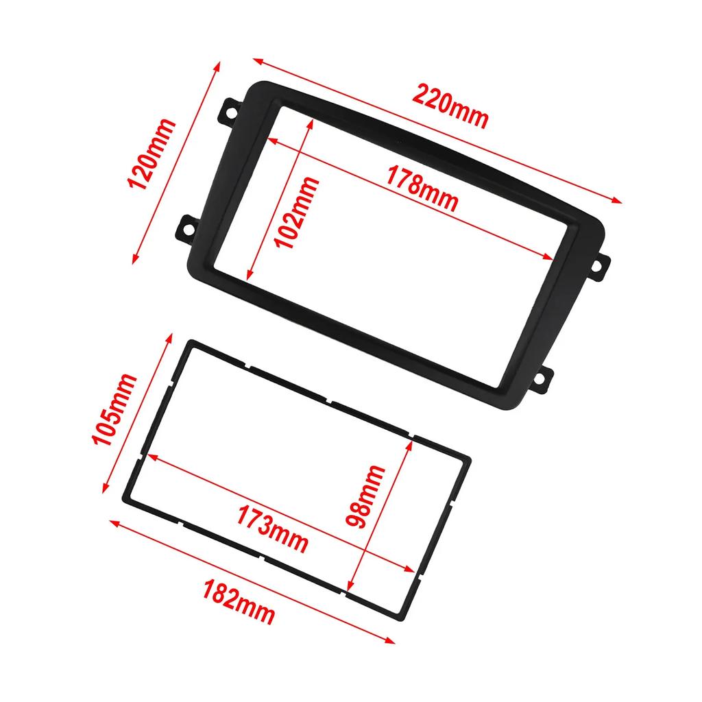 High Quality Car Radio Fascia For Mercedes W203 W209 Stereo Dash Frame 2 Din Car Radio Fascia DVD Panel Frame DVD Panel Frame