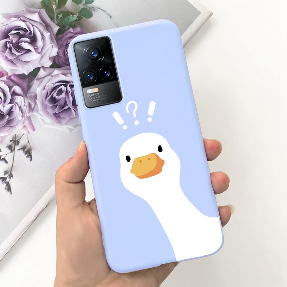 Чехол для Vivo V21e Чехол Vivo V21E 4G V 21E V2061 Милый Мультяшный Конфетный Цвет Мягкий Силиконовый ТПУ Задняя Крышка Телефона