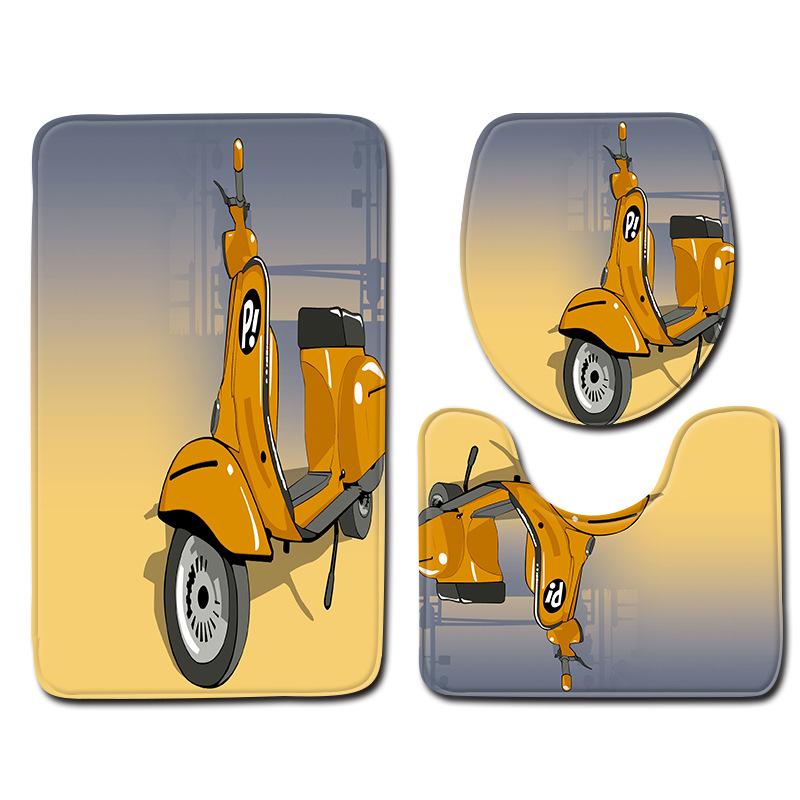 Креативный Ретро Ванная Туалет Три Предмета Комбинация Напольных Ковриков Бытовой Дверной Коврик Кухонный Впитывающий Нескользящий Ковер