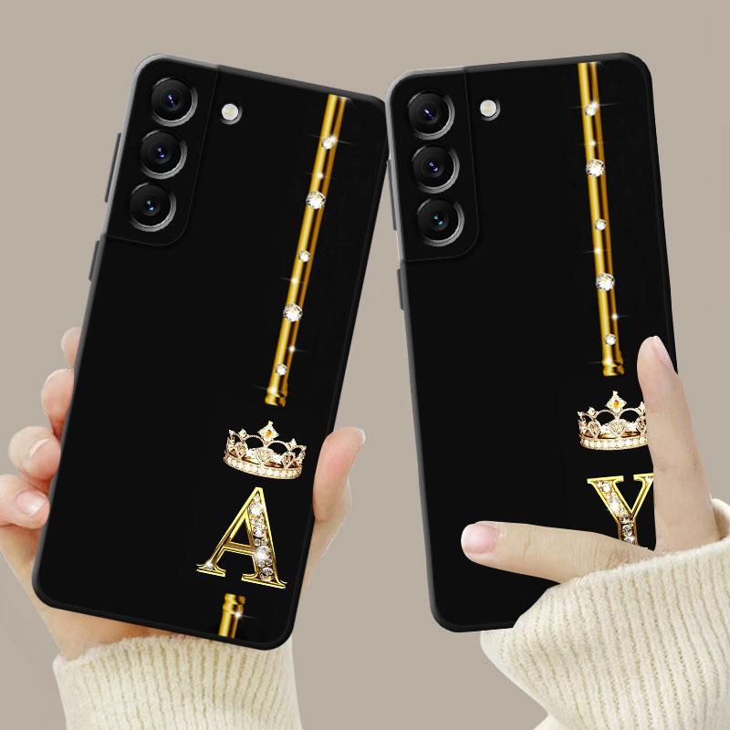 Чехол для телефона Samsung Galaxy S23 S22 S21 S20 Fe Ultra S10 S9 S8 Plus Note 20ultra 10plus, чехол с бриллиантовой короной, королевой, королем, буквой