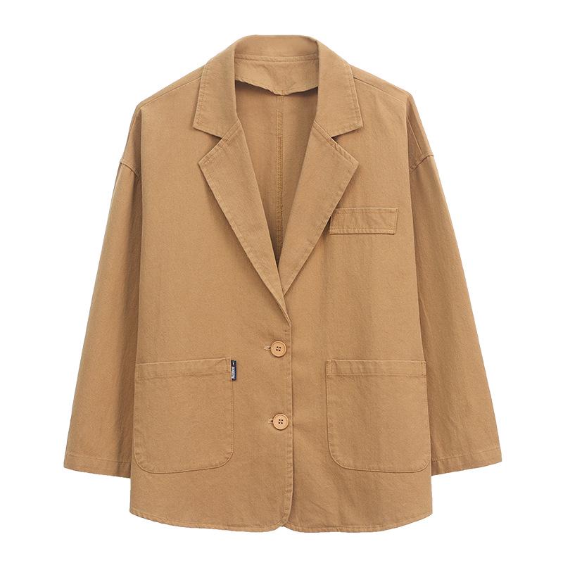 2024 Весна/Осень Блейзер свободного кроя с короткими рукавами для женщин среднего возраста - Корейский стиль, Модный, Молодящий