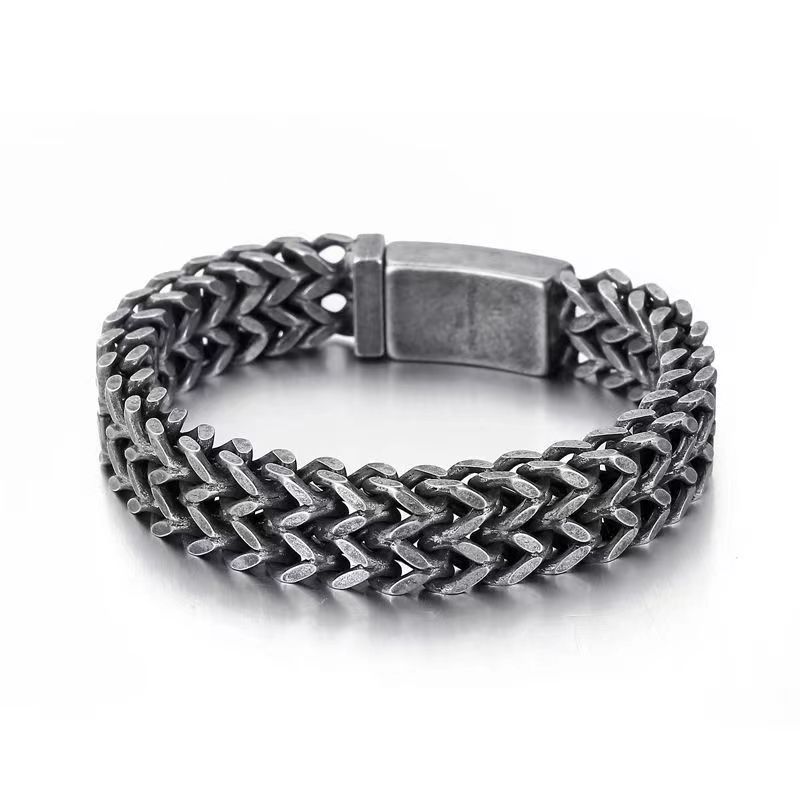12/18/30 мм Тяжелый Панк Черная Нержавеющая Сталь Велосипедный Байкерский Браслет Мужчины Женщины Крутой Хип-Хоп Дубайский Золотой Цвет Сетчатая Цепь Браслет Украшение