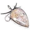 Pendant Fossil Coral Gemstone Handmade Mother's Day Gift Silver Jewelry 2"