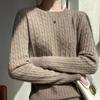 Autumn and Winter Sweaters Women's Loose Korean Version of The Large Size Threaded Blouse Long-sleeved Round Neck Outer Wear Bottoming Sweater