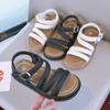2024 New Simple Girls Sandals Children Fashion Non-slip Hook & Loop Kids  Breatheable Open-toe Solid Color Cool Versatile