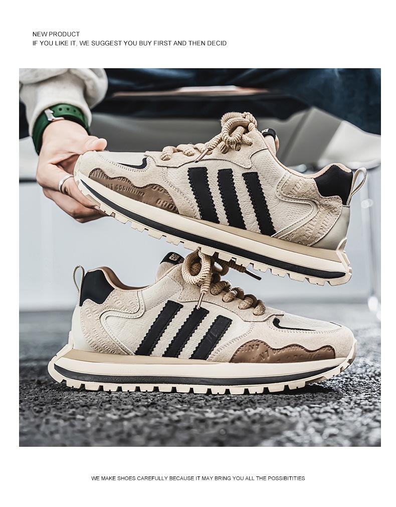 2025 Мужские Модные Легкие Кожаные Кроссовки Папы – Универсальная Повседневная Спортивная Обувь