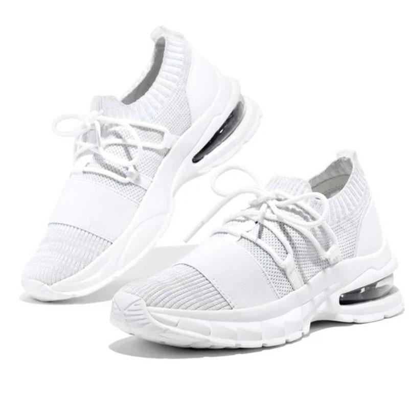 Women’s Lightweight Casual Running Sneakers Mesh Lace Breathable Sport Tennis Shoes Female Flat Walking Shoe Air Cushion Sneaker