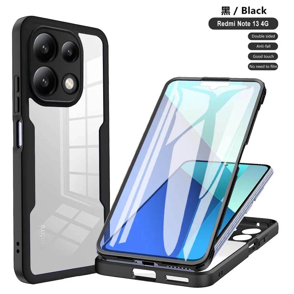Чехол для телефона Redmi Note 13 12 11 10 9 Pro 12s 11s 10s 10C 12C 13C 360 Защита всего корпуса с защитой экрана Ударопрочный чехол для телефона