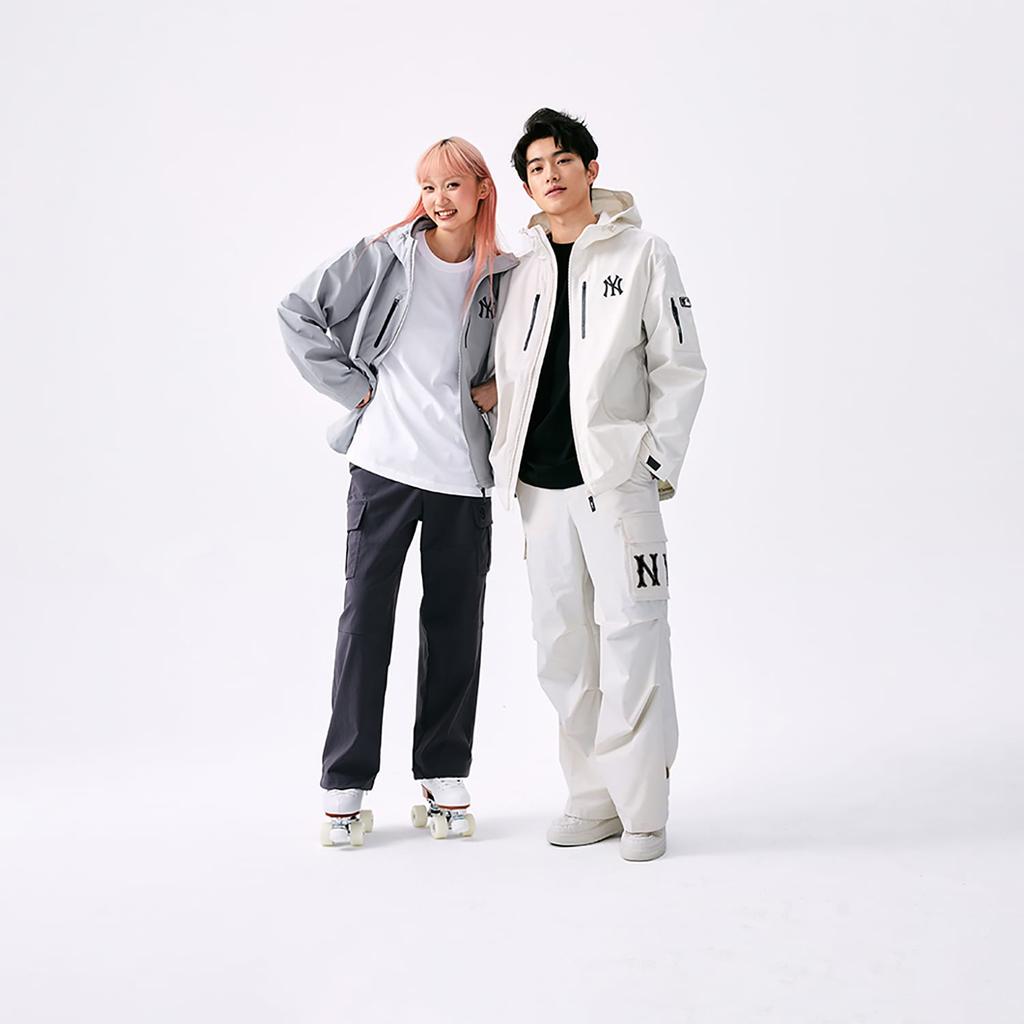MLB New York Yankees Basic Collection SS25 Trench Coat Unisex Light Gray 3AWJB0351-50GRL