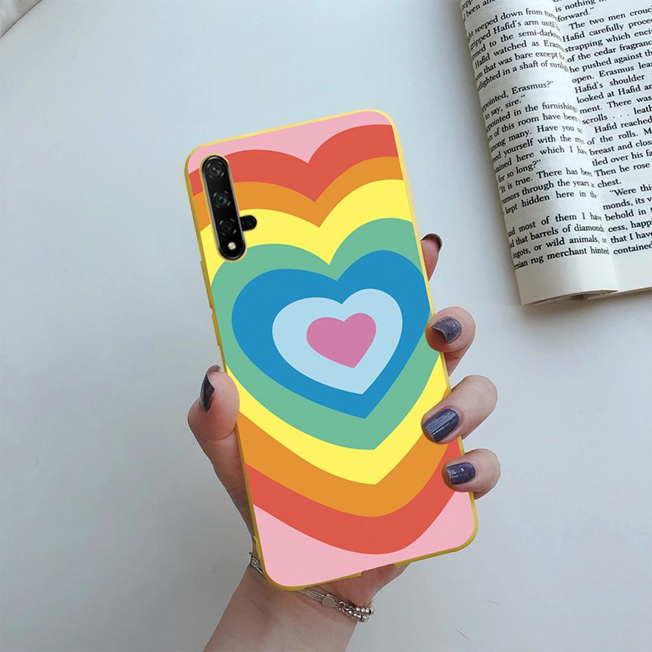 Чехол для Honor 20 Мультяшки Сердце Любви ТПУ Funda Для Huawei Honor 20 Pro Lite YAL-L21 YAL-L41 20S MAR-LX1H Задняя Крышка Чехол для Телефона
