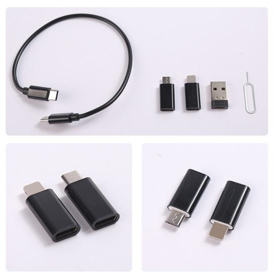 Data Cable Adapter Box USB 8-Pin for Android Convertor SIM Card Removal Pin Storage Slots Multi-function High Power Type-C
