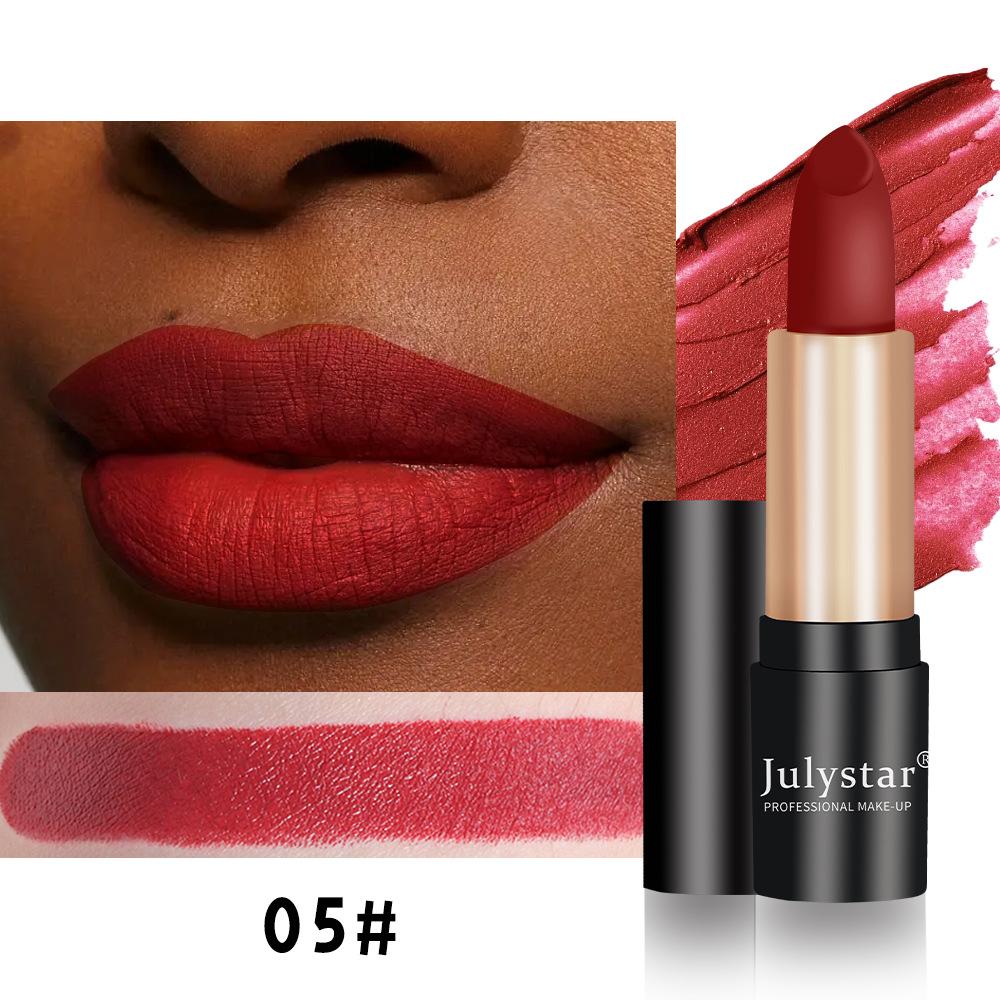 Макияж Губная помада Матовый цвет Не выцветает Не окунаемая губная помада