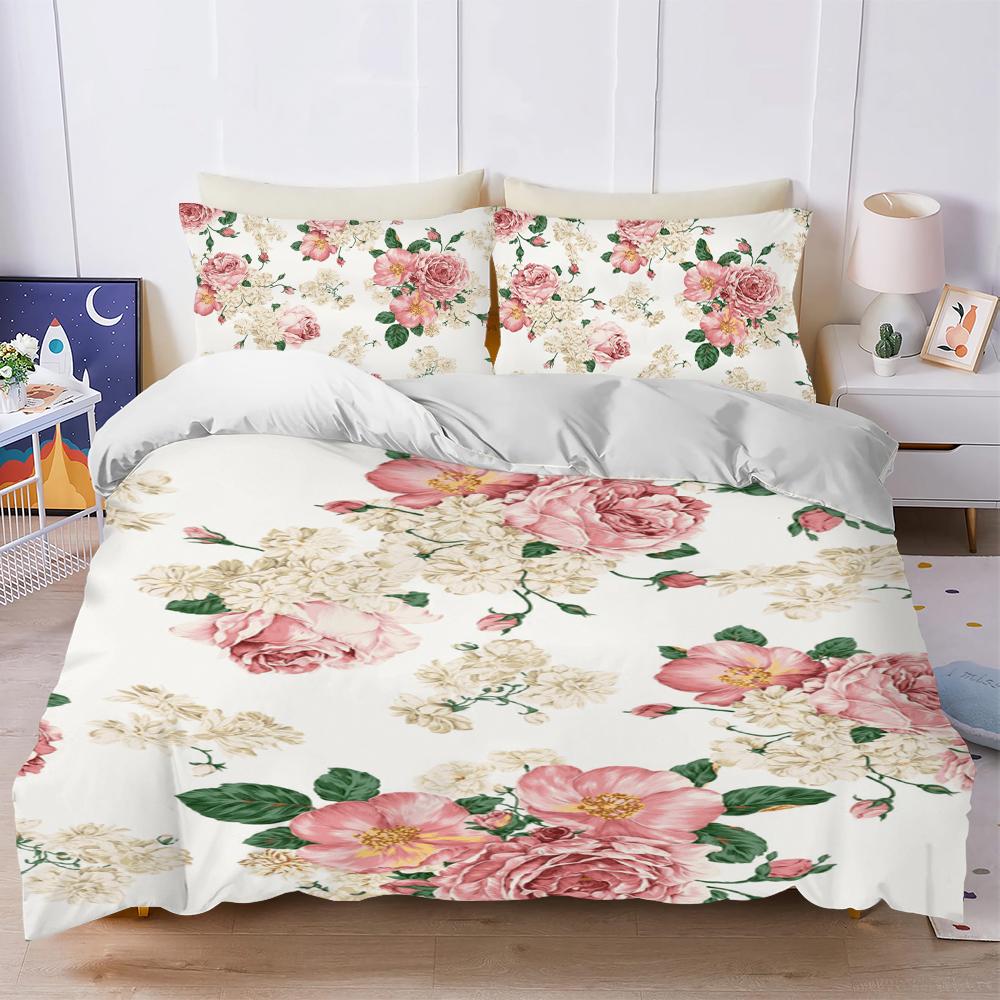 Rainforest Flowers Duvet Cover Set Soft Wash Bed 3 Piece Summer Comfortable Student Dormitory Home Baby Bedding Best seller
