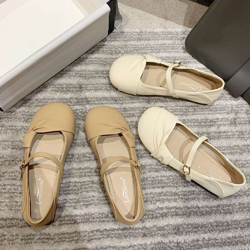Xiaoxiangfeng Single Shoes Women's Summer Soft Flat Bottom 2025 New Spring and Autumn Korean Version Mary Jane Evening Gentle Grandma Small Leather Sh