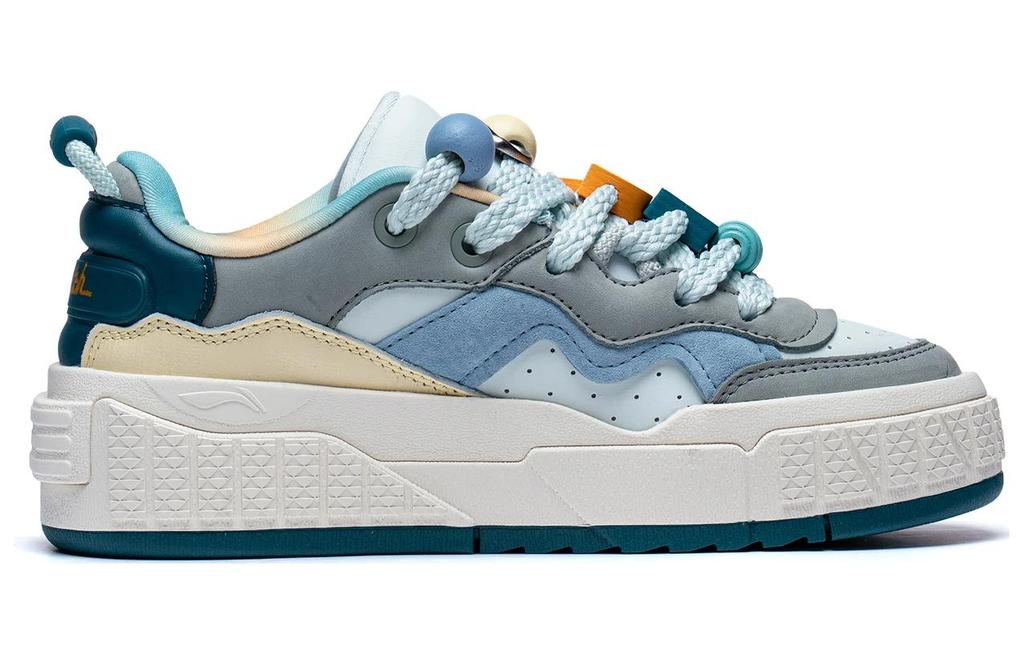 DISHINISHIDIQI x Li Ning 001 UNBLOCK Ткань Нескользящие Износостойкие Низкие Кеды для Скейтборда Женские AGCT096-4